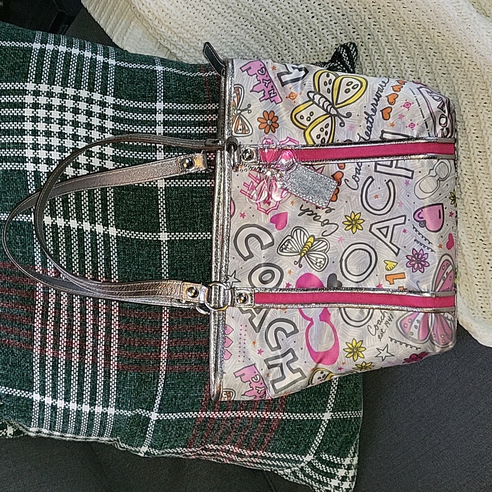 Coach Poppy Butterfly Graffiti Tote